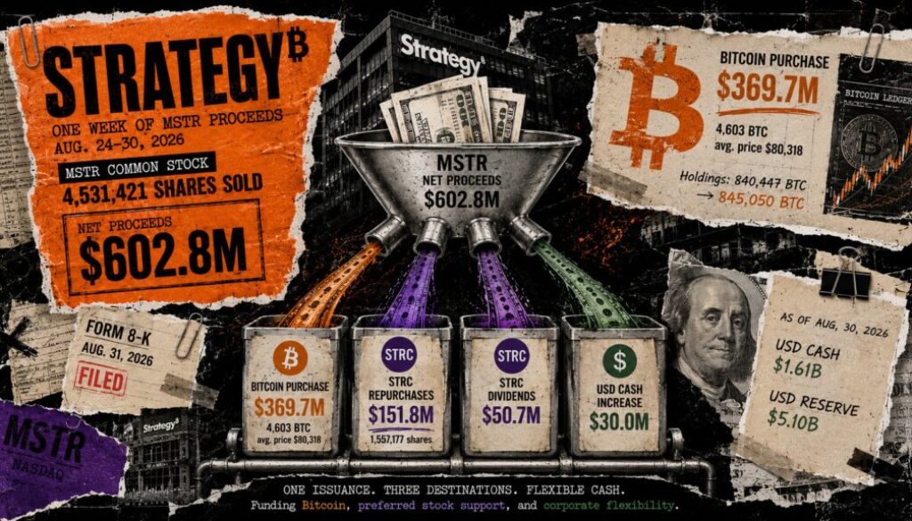 Strategy splits $603 million share sale between Bitcoin purchases and STRC support