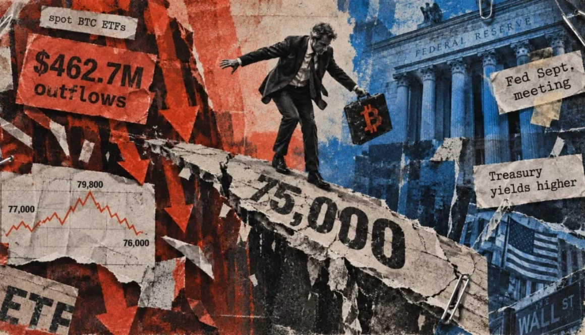 Federal Reserve Actions Threaten Bitcoin’s $75,000 Level While Bitcoin ETFs See $463 Million in Outflows