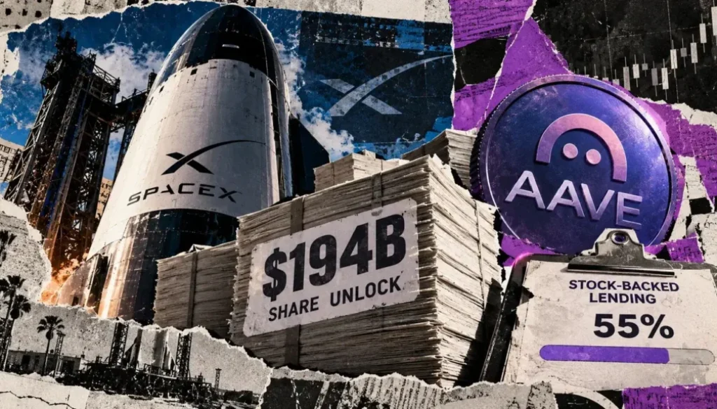 Aave proposes tokenized SpaceX collateral as $194 billion share unlock tests protocol limits