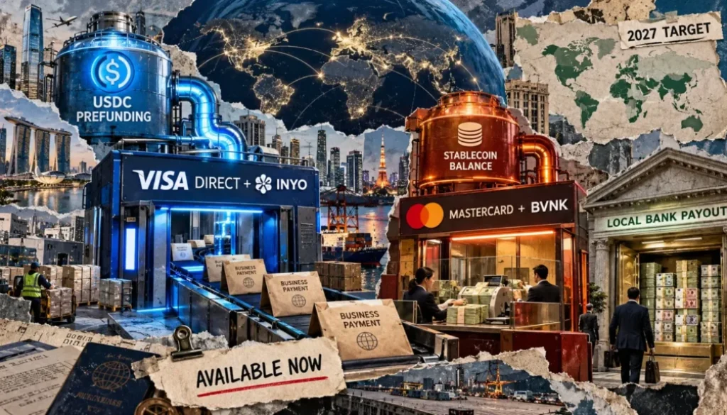 Visa and Mastercard add USDC to cross-border payout funding
