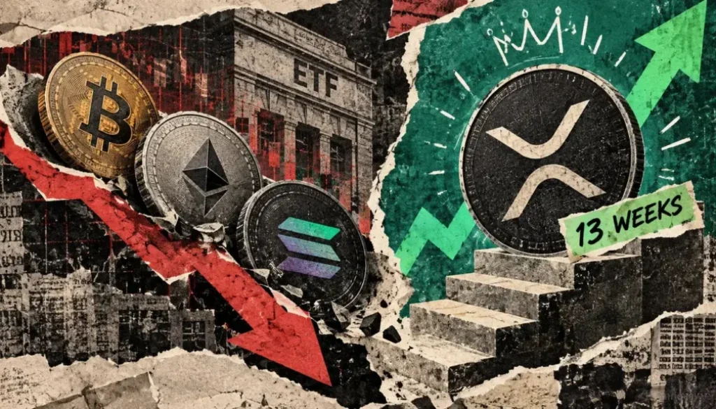 Bitcoin and Ethereum ETFs shed $1.25 billion as XRP funds extend inflow streak